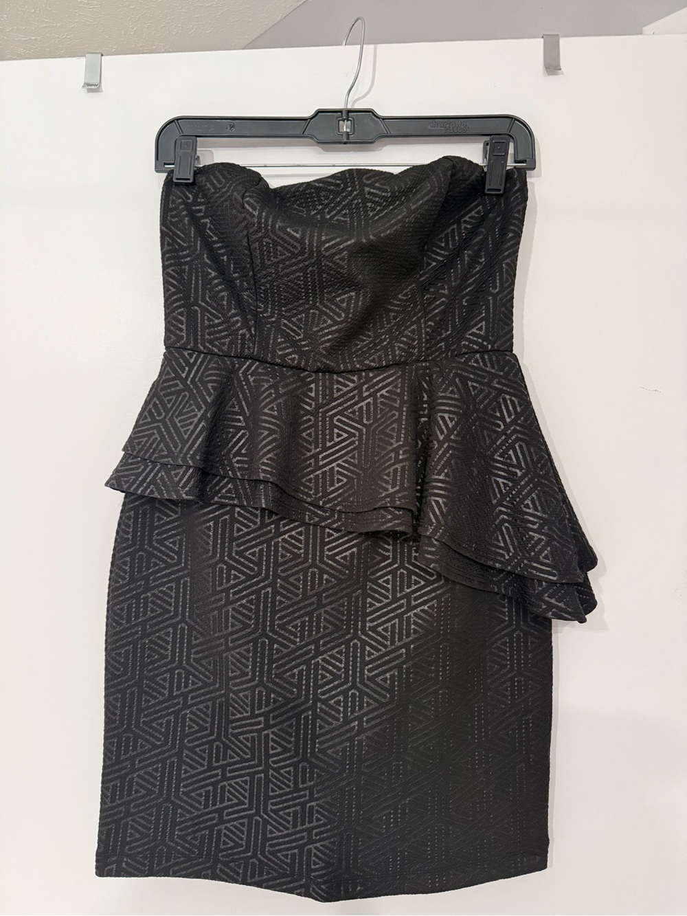 Charlotte Russe Black Strapless Peplum Bodycon Dress